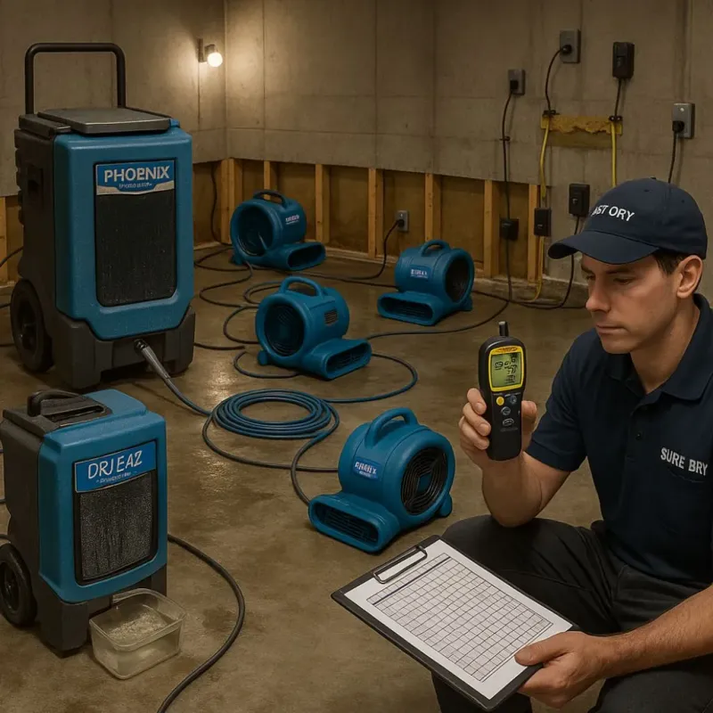 Structural Drying and Dehumidification process in Croom, MD